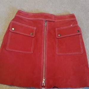 Red mini skirt